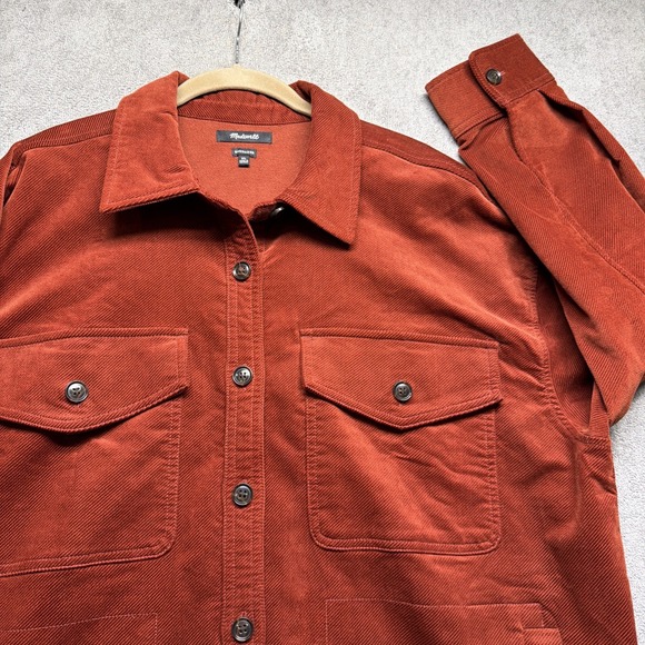 Madewell Jackets & Blazers - Madewell Womens Corduroy Shacket‎ Oversized Button Up Jacket Orange XL